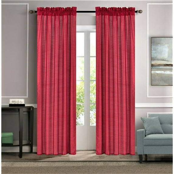 SAMIMPORT-2011 Burgundy Semi-Sheer Curtains, 54 x 84 in (2 Panels)