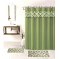 thumbnail image 1 of SAMIMPORT-2011 Geometric Bathroom Bath Mat Set Sage Jacquard Shower Curtain, 15 Count, 1 of 1