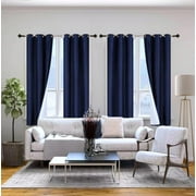 SAMIMPORT-2011 K86 Set of 2 Panels 100% Blackout Window Curtain Drapes Top Grommets 84" Long Plum Color Full Room Darkening