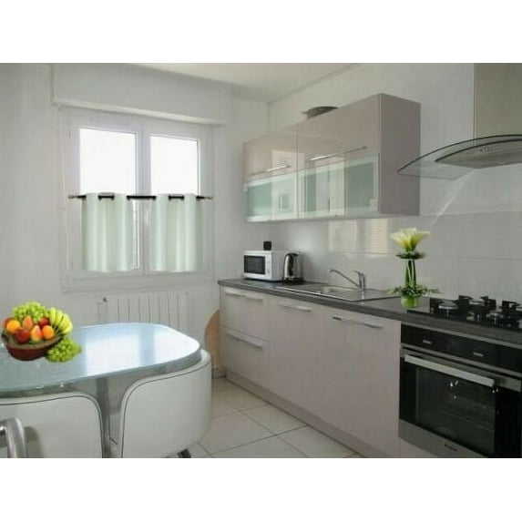 SAMIMPORT-2011 Ivory Grommet Blackout Kitchen Short Curtains, 30 x x36 in