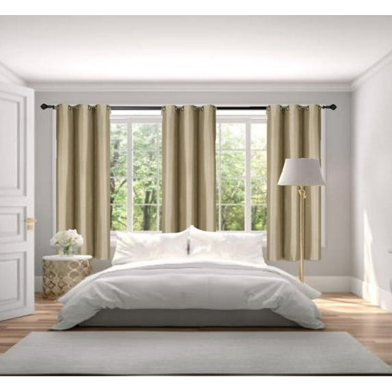 SAMIMPORT-2011 Linen Taupe Bedroom Decor Window Treatment Blackout Curtain Drapes, 37" x 63"