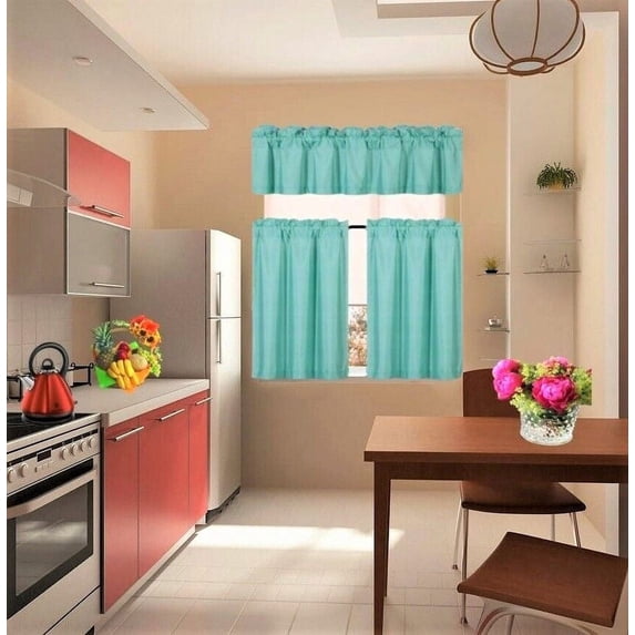 SAMIMPORT-2011 Mint Blackout Kitchen Curtains, 54 x 36 in (2 Panels)