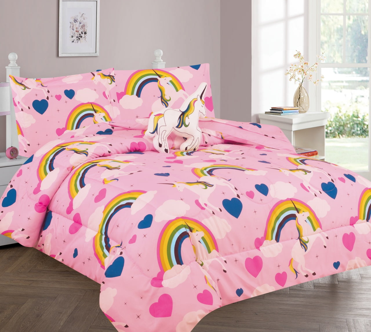 Full size top unicorn bedding set