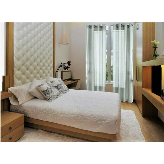 SAMIMPORT-2011 Semi Sheer Voile Window Treatment Curtain, 55” x 84” (2 Panels)