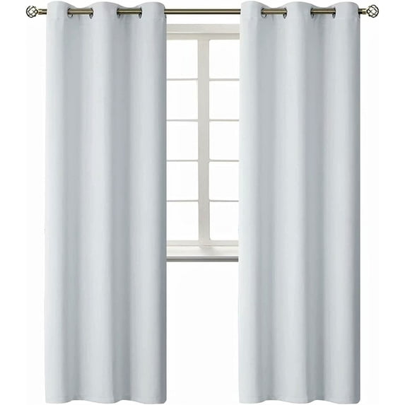 SAMIMPORT-2011 White Thermal Blackout Curtains, 37” x 84” (2 Panels)