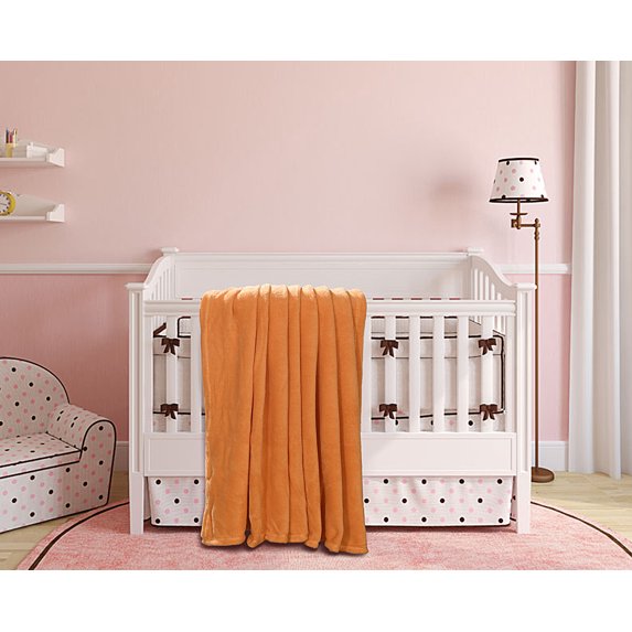 SAMIMPORT Orange Solid Fleece Plush Throw, 50” x 60”