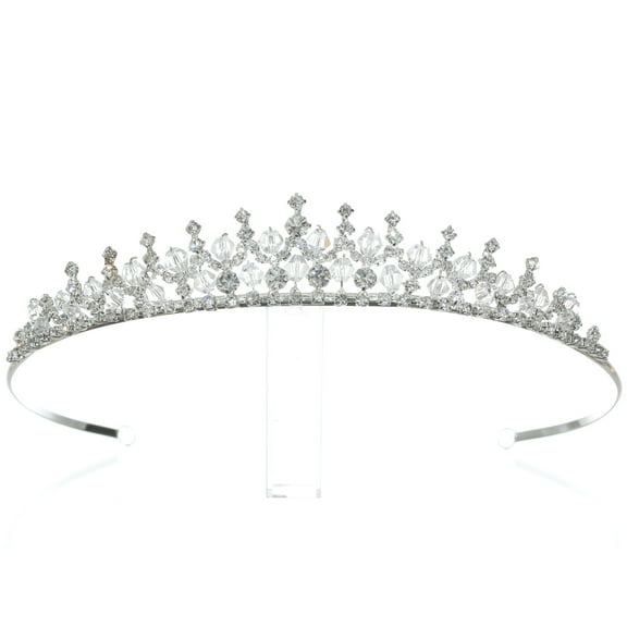 SAMKY Bridal Princess Tiara Dazzling Rhinestone and Crystal Bead Crown