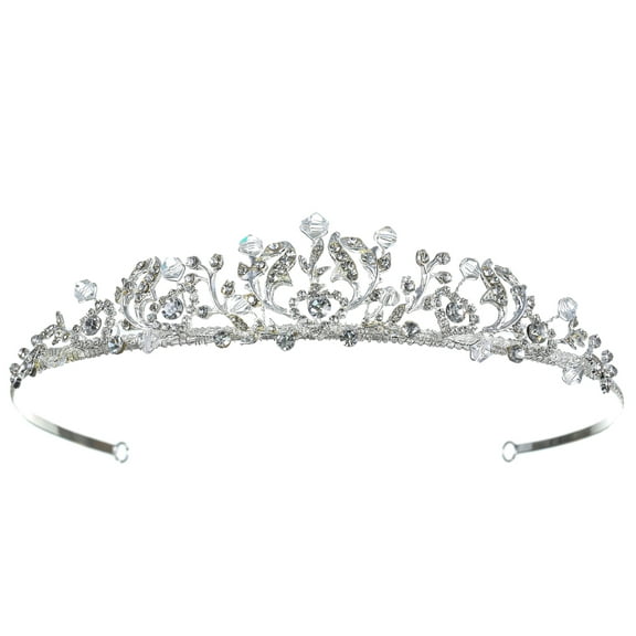 SAMKY Rhinestone Crystal Tiara a Regal Accent for the Elegant Bride