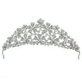 thumbnail image 1 of SAMKY Rhinestone and Flower Bridal Tiara Regal Rhodium-Plated Headpiece, 1 of 5