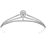 SAMKY Royal Pageant Crown Bridal Tiara Silver Crystal for the Elegant Bride