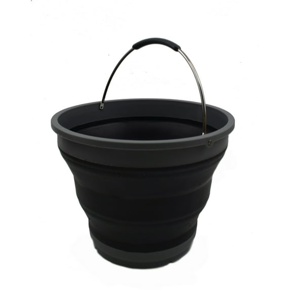 SAMMART 10L/2.6 Gallon Collapsible Plastic Bucket - Foldable Round Tub - Portable Fishing Water Pail - Space Saving Outdoor Waterpot, size 31cm dia
