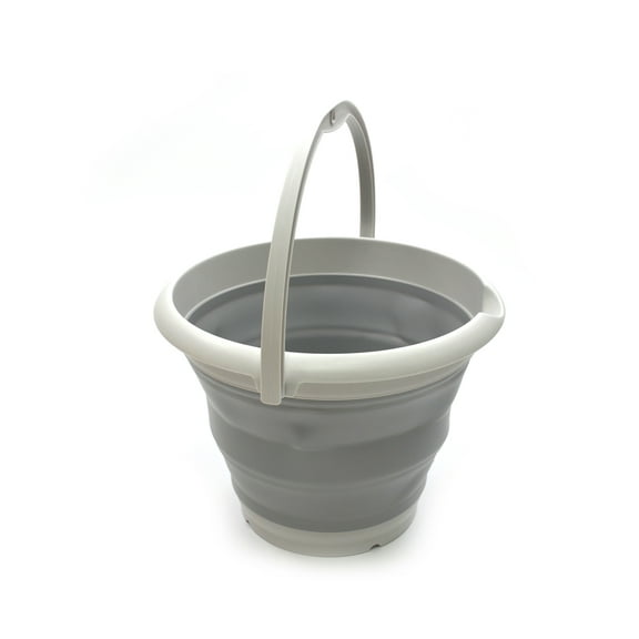 SAMMART 10L (2.6 Gallon) Collapsible Plastic Bucket - Foldable Round Tub - Portable Fishing Water Pail - Space Saving Outdoor Waterpot, size 33cm dia