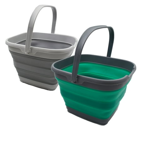 SAMMART 10L (2.6 Gallon) Collapsible Rectangular Handy Basket / Bucket