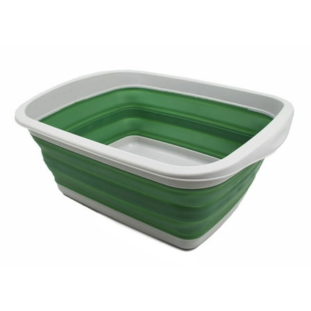 SAMMART 10L (2.6 Gallon) Collapsible Tub-Foldable Dish Tub-Portable Washing Basin-Space Saving Plastic Washtub