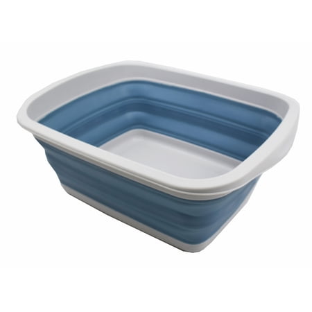 SAMMART 10L (2.6 Gallon) Collapsible Tub-Foldable Dish Tub-Portable Washing Basin-Space Saving Plastic Washtub