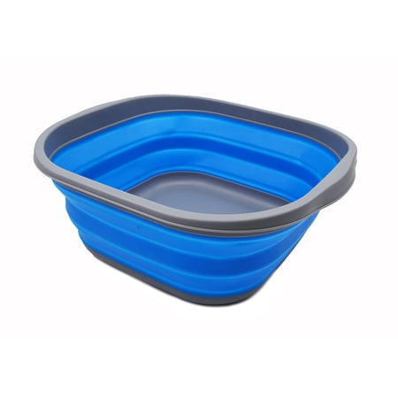 SAMMART 10L (2.6 Gallons) Collapsible Tub - Foldable Dish Tub - Portable Washing Basin - Space Saving Plastic Washtub