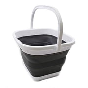 SAMMART 10L 2.6 gallon Collapsible Rectangular Handy Basket / Bucket 1, White/Grey