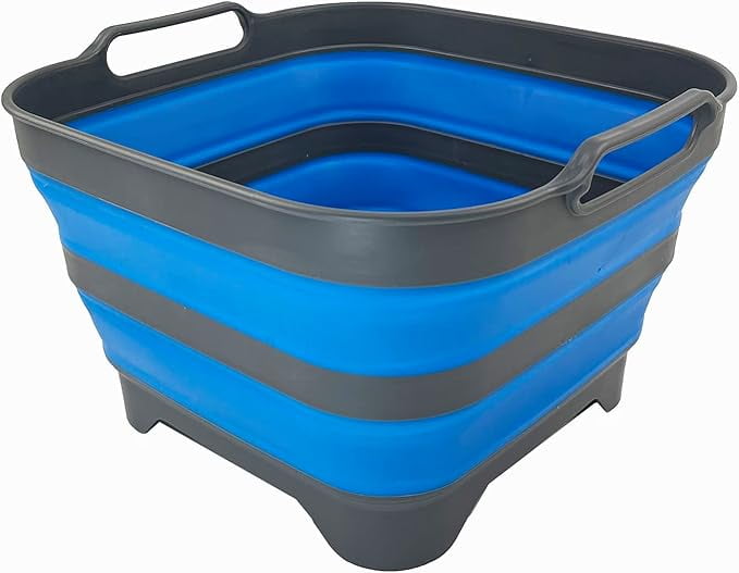 SAMMART 10L (2.6 gallons) Collapsible Plastic Washing Tub with Draining ...