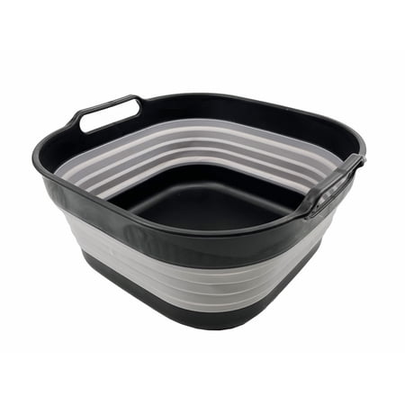 SAMMART 10L (2.64) Collapsible Dishpan - Foldable Washing Basin - Portable Dish Washing Tub - Space Saving Kitchen Storage Tray