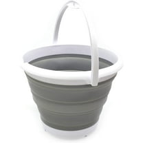 SAMMART 10L (2.64Gallon) Collapsible Fishing Bucket - Foldable Round Tub - Portable Plastic Water Pail - Space Saving Outdoor Waterpot - Trunk Organizer
