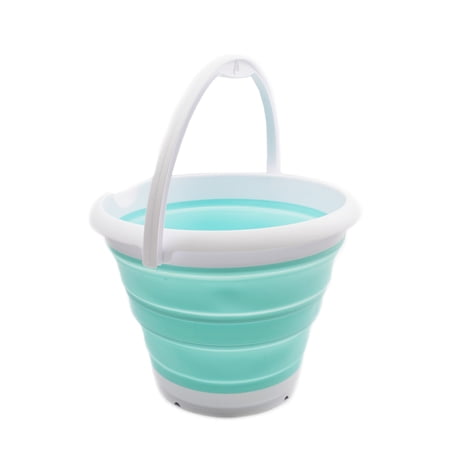 SAMMART 10L (2.64Gallon) Collapsible Fishing Bucket - Foldable Round Tub - Portable Plastic Water Pail - Space Saving Outdoor Waterpot - Trunk Organizer