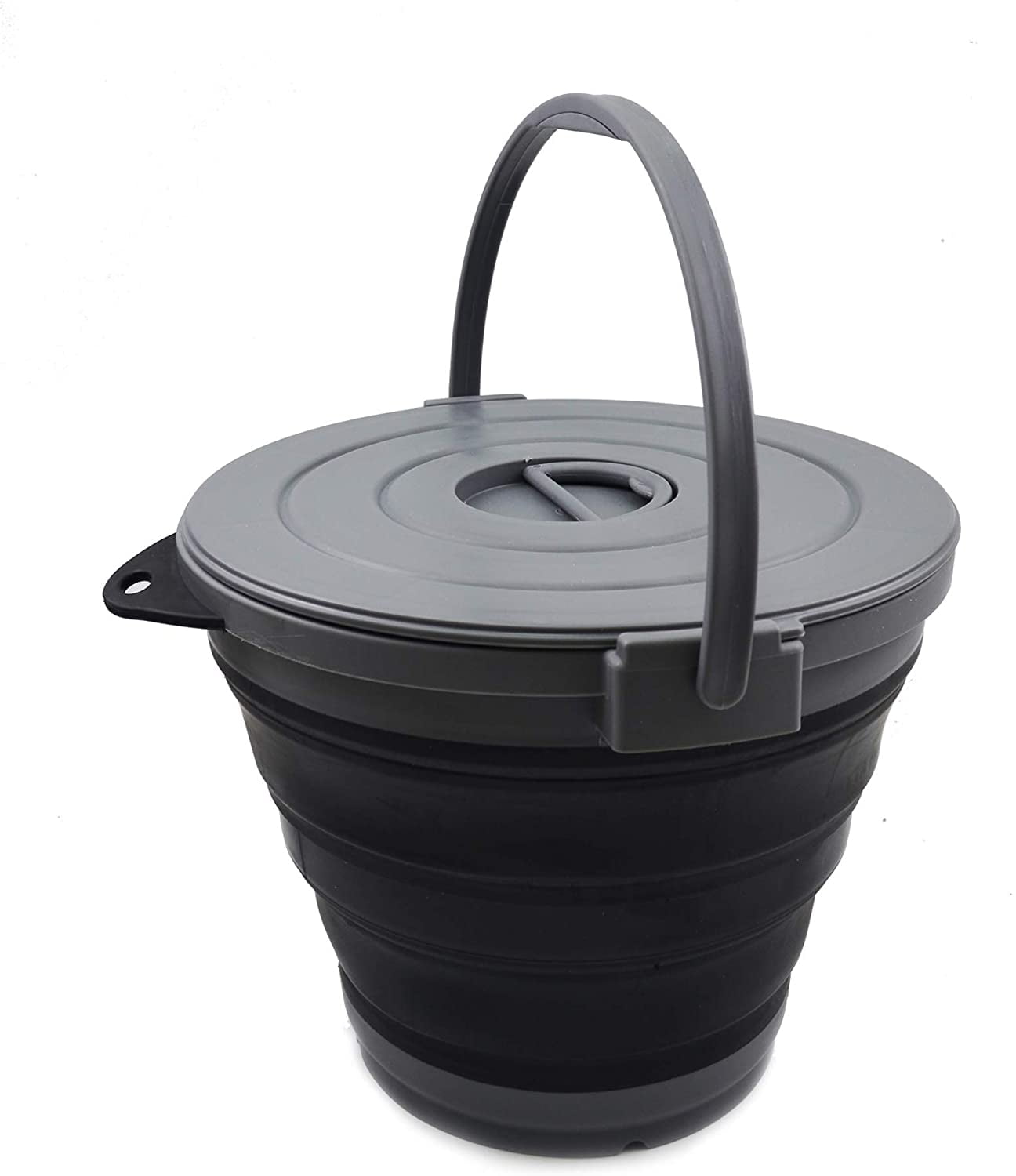 SAMMART 10L(2.64Gallon) Collapsible Fishing Bucket with Locking Lid