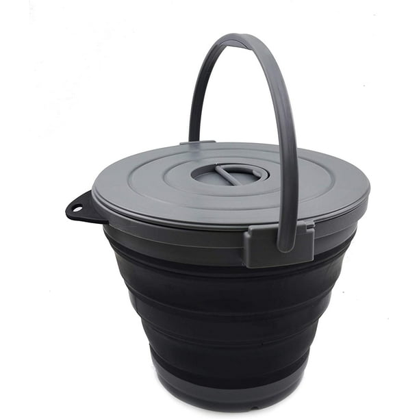 SAMMART 10L(2.64Gallon) Collapsible Fishing Bucket with Locking Lid