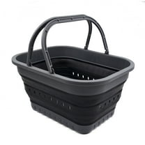 SAMMART 19L (5 gallon) Collapsible Tub with Handle - Portable Outdoor Picnic Basket / Crater - Foldable Shopping Bag - Space Saving Storage Container
