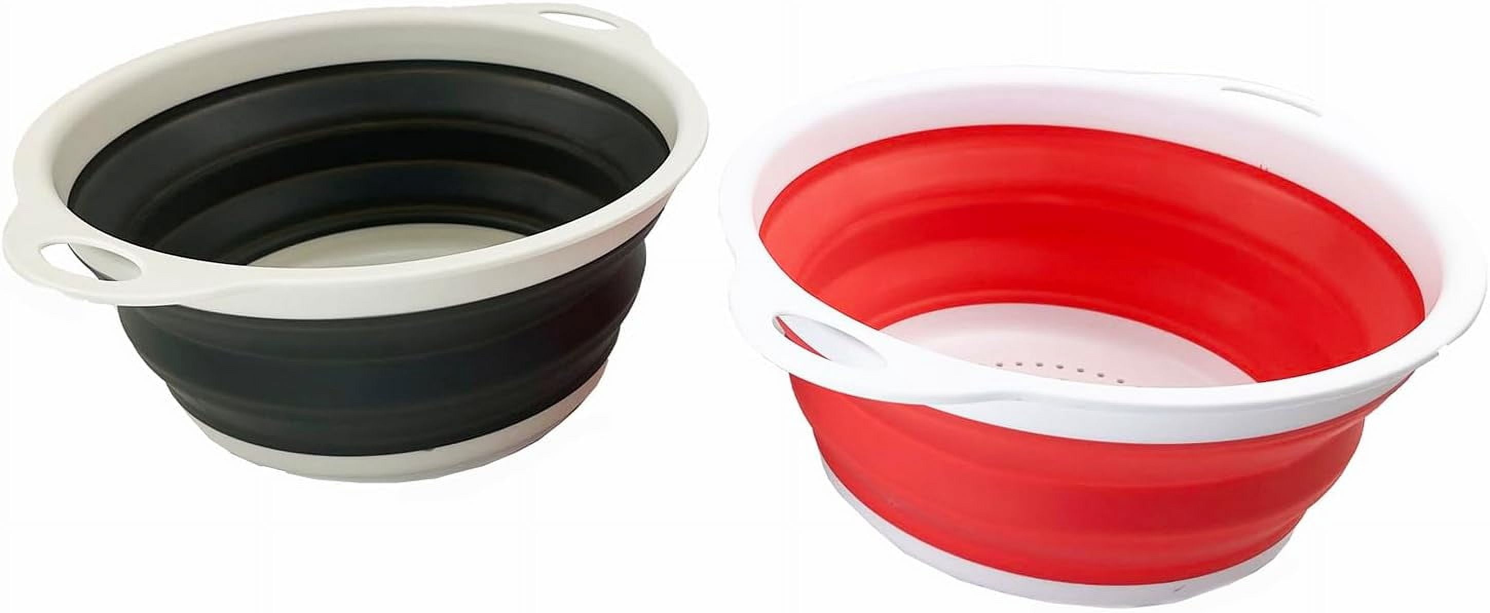 SAMMART 2.6L Collapsible Dish Tub - Foldable Washing Basin, Space Saving For Kitchen, Camping, Grey - View #4