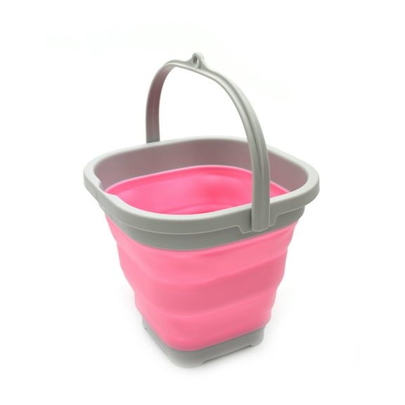 SAMMART 2.6L (0.68 Gallon) Super Mini Sqare Collapsible Plastic Bucket - Foldable Square Tub - Portable Fishing Water Pail - Space Saving Outdoor Waterpot
