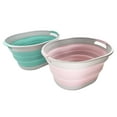 thumbnail image 1 of SAMMART 23L (6 Gallons) Set of 2 Collapsible Plastic Laundry Basket - Oval Tub - Foldable Storage Container/Organizer - Portable Washing Tub - Space Saving Laundry Hamper, 1 of 9