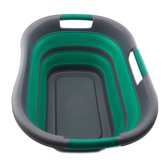 SAMMART 30L (7.9 gallon) Collapsible Plastic Laundry Basket - Foldable Pop Up Storage Container / Organizer - Portable Washing Tub - Space Saving Hamper / Basket