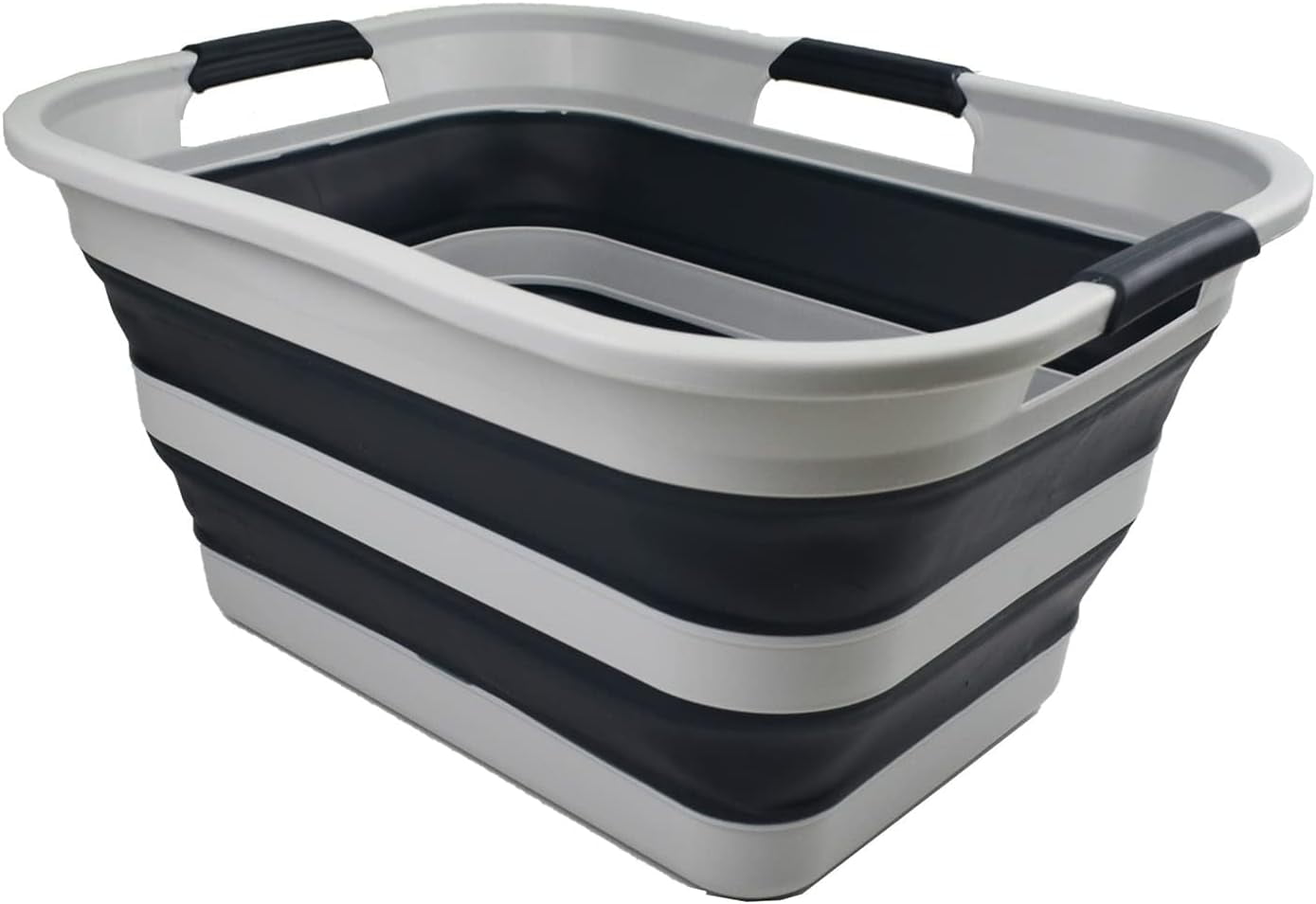 SAMMART 30L (8 gallons) Collapsible Plastic Laundry Washing Tub- Foldable Laundry Basket/Organizer-Portable Washing Tub/Container-Pop Up Saving Hamper-Water Capacity 24L(6.3 gallons)