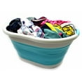 thumbnail image 1 of SAMMART 36L (9.5 gallon) Collapsible Plastic Laundry Basket - Oval Tub/Basket - Foldable Storage Container/Organizer - Portable Washing Tub - Space Saving Laundry Hamper, (Oval, Gr, 1 of 7