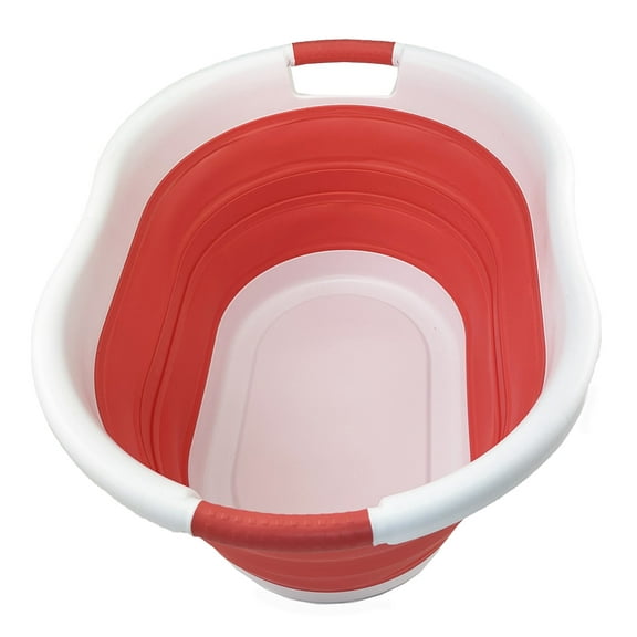 SAMMART 36L (9.5Gallons) Collapsible Plastic Laundry Basket - Oval Tub/Basket - Foldable Storage Container/Organizer - Portable Washing Tub - Space Saving Laundry Hamper