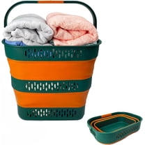 SAMMART 38L(10 Gal) Collapsible Laundry Basket - Foldable Pop-Up Storage Container/Organizer-Portable Space Saving Hamper, Measure 17.5x13.3x15.7/3.8" Expanded/Collapsed