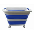 thumbnail image 1 of SAMMART 39L (10.3 Gallons) Collapsible Plastic Laundry Basket with Wheels-Foldable Pop Up Storage Container, 1 of 7