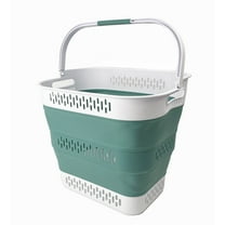 SAMMART 40L (10.5 Gallon) Collapsible Plastic Laundry Basket with Handles - Foldable Pop Up Storage Container/Organizer - Portable Laundry Hamper - Space Saving
