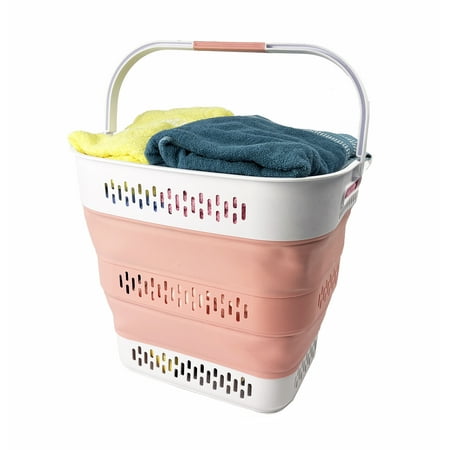 SAMMART 40L (10.5 Gallon) Collapsible Plastic Laundry Basket with Handles - Foldable Pop Up Storage Container/Organizer - Portable Laundry Hamper - Space Saving