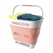 SAMMART 40L 10.5 Gallon Collapsible Plastic Laundry Basket with Handles - Foldable Pop Up Storage Container/Organizer - Portable Laundry Hamper - Space Saving