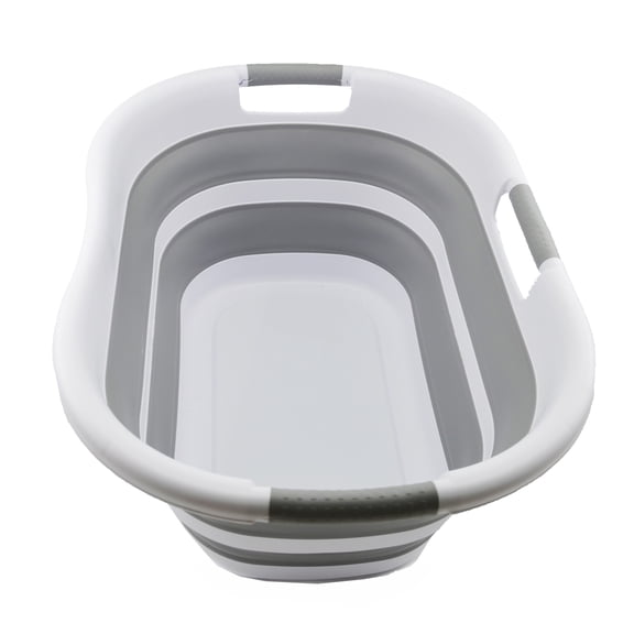 SAMMART 40L (10.5 gallon) Collapsible Plastic Laundry Basket - Foldable Pop Up Storage Container / Organizer - Portable Washing Tub - Space Saving Hamper / Basket