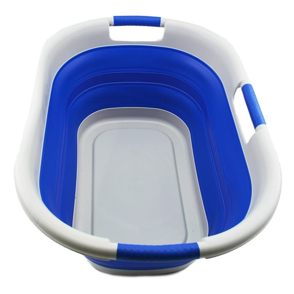 SAMMART 40L (10.5 gallon) Collapsible Plastic Laundry Basket - Foldable Pop Up Storage Container / Organizer - Portable Washing Tub - Space Saving Hamper / Basket