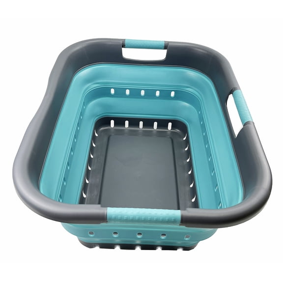 SAMMART 41L (10.8 Gallon) Collapsible Plastic Laundry Basket - Foldable Pop Up Storage Container/Organizer - Portable Washing Tub - Space Saving Hamper/Basket