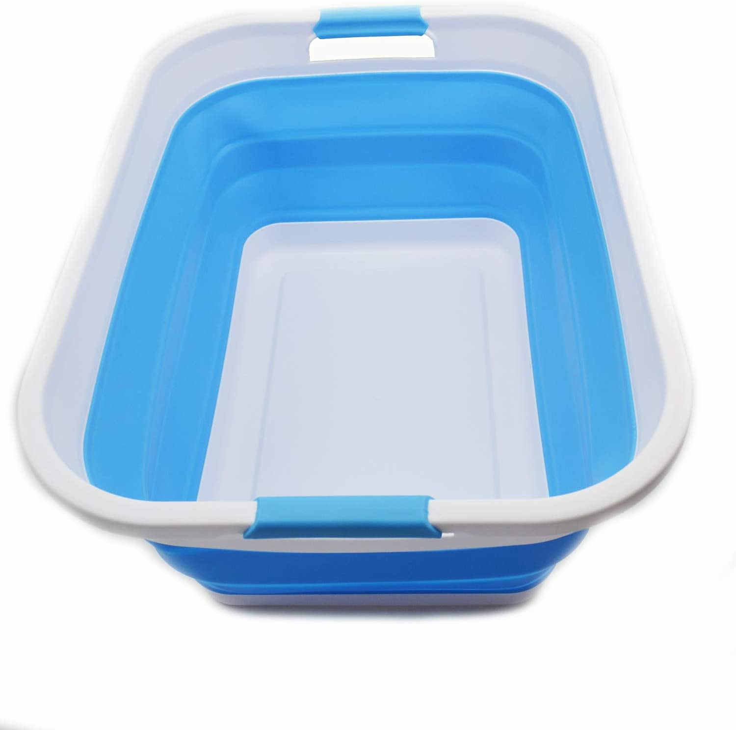  SAMMART 41L (10.8 gallon) Set of 2 Collapsible 3 Handled  Plastic Laundry Basket-Foldable Pop Up Storage Container/Organizer-Space  Saving Hamper/Basket (2, Grey/Dark Grey) : Home & Kitchen