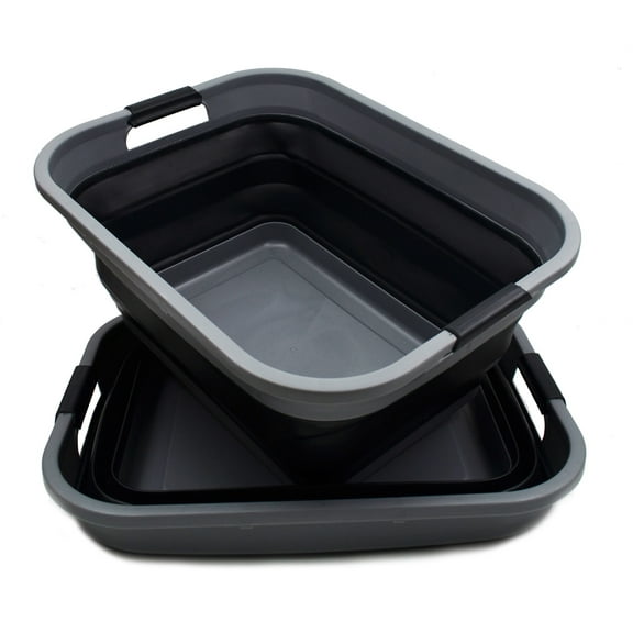 SAMMART 41L (10.8 gallon) Collapsible Plastic Laundry Basket - Foldable Pop Up Storage Container/Organizer - Portable Washing Tub, Water capacity: 32L