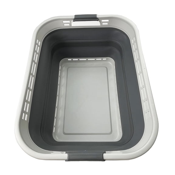 SAMMART 42L (11 Gallons) Collapsible Plastic Laundry Basket - Foldable Pop Up Storage Container/Organizer - Portable Washing Tub - Space Saving Hamper/Basket