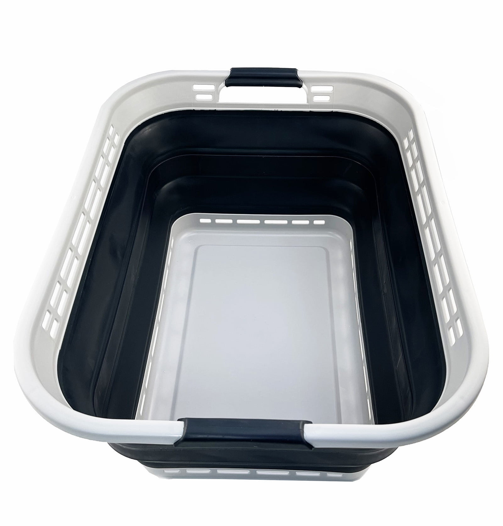 SAMMART 42L (11 Galloons) Collapsible Plastic Laundry Basket - Foldable Pop Up Storage Container/Organizer - Portable Washing Tub - Space Saving Hamper/Basket