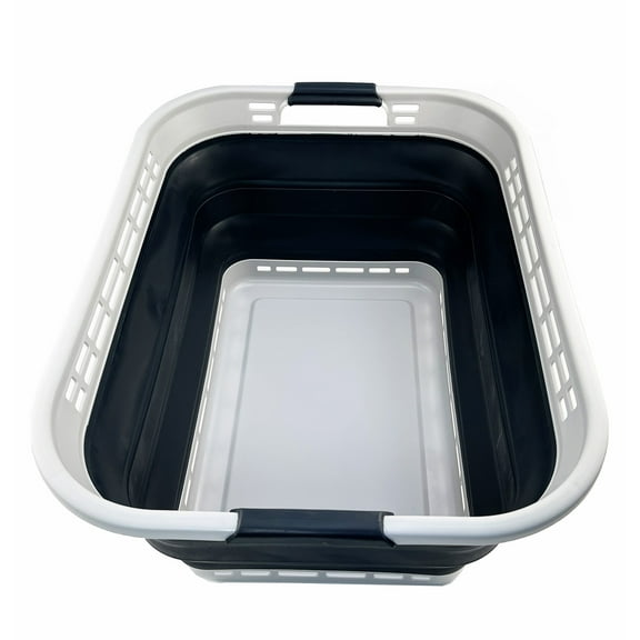 SAMMART 42L (11 Galloons) Collapsible Plastic Laundry Basket - Foldable Pop Up Storage Container/Organizer - Portable Washing Tub - Space Saving Hamper/Basket