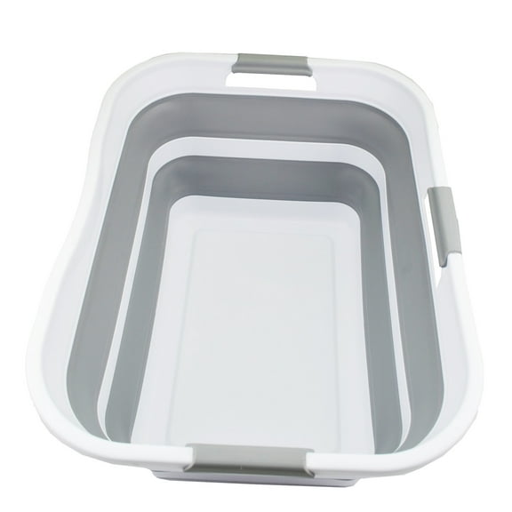 SAMMART 42L (11 gallon) Collapsible Plastic Laundry Basket - Foldable Pop Up Storage Container/Organizer - Portable Washing Tub - Space Saving Hamper/Basket