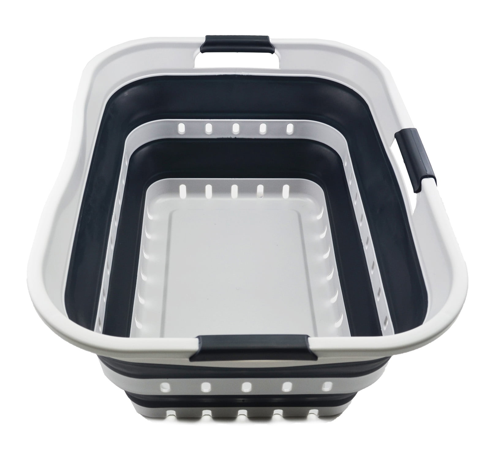 SAMMART 42L (11 gallon) Collapsible Plastic Laundry Basket - Foldable Pop Up Storage Container/Organizer - Space Saving Hamper/Basket